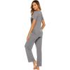 imageEkouaer Womens Nursing Pajamas Maternity Breastfeeding Pjs Sleepwear Layer Soft Postpartum Lounge Set Pregnancy ClothesB Dark Grey