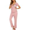 imageEkouaer Womens Nursing Pajamas Maternity Breastfeeding Pjs Sleepwear Layer Soft Postpartum Lounge Set Pregnancy ClothesB Dirty Pink