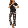 imageEkouaer Womens Nursing Pajamas Maternity Breastfeeding Pjs Sleepwear Layer Soft Postpartum Lounge Set Pregnancy ClothesB Floral Black