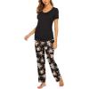 imageEkouaer Womens Nursing Pajamas Maternity Breastfeeding Pjs Sleepwear Layer Soft Postpartum Lounge Set Pregnancy ClothesB Floral Black