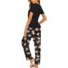 imageEkouaer Womens Nursing Pajamas Maternity Breastfeeding Pjs Sleepwear Layer Soft Postpartum Lounge Set Pregnancy ClothesB Floral Black