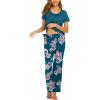 imageEkouaer Womens Nursing Pajamas Maternity Breastfeeding Pjs Sleepwear Layer Soft Postpartum Lounge Set Pregnancy ClothesB Floral Teal