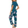 imageEkouaer Womens Nursing Pajamas Maternity Breastfeeding Pjs Sleepwear Layer Soft Postpartum Lounge Set Pregnancy ClothesB Floral Teal