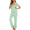 imageEkouaer Womens Nursing Pajamas Maternity Breastfeeding Pjs Sleepwear Layer Soft Postpartum Lounge Set Pregnancy ClothesB Mintgreen