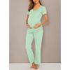 imageEkouaer Womens Nursing Pajamas Maternity Breastfeeding Pjs Sleepwear Layer Soft Postpartum Lounge Set Pregnancy ClothesB Mintgreen