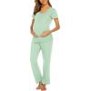 imageEkouaer Womens Nursing Pajamas Maternity Breastfeeding Pjs Sleepwear Layer Soft Postpartum Lounge Set Pregnancy ClothesB Mintgreen