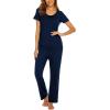 imageEkouaer Womens Nursing Pajamas Maternity Breastfeeding Pjs Sleepwear Layer Soft Postpartum Lounge Set Pregnancy ClothesB Navy