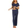 imageEkouaer Womens Nursing Pajamas Maternity Breastfeeding Pjs Sleepwear Layer Soft Postpartum Lounge Set Pregnancy ClothesB Navy Blue