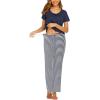 imageEkouaer Womens Nursing Pajamas Maternity Breastfeeding Pjs Sleepwear Layer Soft Postpartum Lounge Set Pregnancy ClothesB Navy Blue Stripe