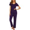 imageEkouaer Womens Nursing Pajamas Maternity Breastfeeding Pjs Sleepwear Layer Soft Postpartum Lounge Set Pregnancy ClothesB Purple