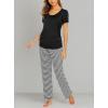 imageEkouaer Womens Nursing Pajamas Maternity Breastfeeding Pjs Sleepwear Layer Soft Postpartum Lounge Set Pregnancy ClothesB Stripe Black