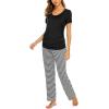 imageEkouaer Womens Nursing Pajamas Maternity Breastfeeding Pjs Sleepwear Layer Soft Postpartum Lounge Set Pregnancy ClothesB Stripe Black