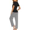 imageEkouaer Womens Nursing Pajamas Maternity Breastfeeding Pjs Sleepwear Layer Soft Postpartum Lounge Set Pregnancy ClothesB Stripe Black