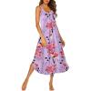 imageEkouaer Sleeveless Nightgowns for Women Long Night Gown Pleated Full Length Sleepwear Tank Sleep Dress Slit Dress S2XLWhite Flowers