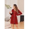 imageEkouaer Womens Nightgown Long Sleeve Nightshirt Button Down Sleepshirt Boyfriend Sleepwear Pajama Dress SXXLChristmas Plaid