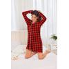 imageEkouaer Womens Nightgown Long Sleeve Nightshirt Button Down Sleepshirt Boyfriend Sleepwear Pajama Dress SXXLChristmas Plaid