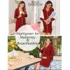 imageEkouaer Womens Nightgown Long Sleeve Nightshirt Button Down Sleepshirt Boyfriend Sleepwear Pajama Dress SXXLChristmas Plaid