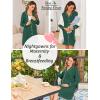 imageEkouaer Womens Nightgown Long Sleeve Nightshirt Button Down Sleepshirt Boyfriend Sleepwear Pajama Dress SXXLEvergreen