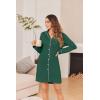 imageEkouaer Womens Nightgown Long Sleeve Nightshirt Button Down Sleepshirt Boyfriend Sleepwear Pajama Dress SXXLEvergreen