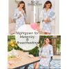 imageEkouaer Womens Nightgown Long Sleeve Nightshirt Button Down Sleepshirt Boyfriend Sleepwear Pajama Dress SXXLGray Star