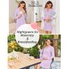imageEkouaer Womens Nightgown Long Sleeve Nightshirt Button Down Sleepshirt Boyfriend Sleepwear Pajama Dress SXXLLavender