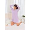 imageEkouaer Womens Nightgown Long Sleeve Nightshirt Button Down Sleepshirt Boyfriend Sleepwear Pajama Dress SXXLLavender
