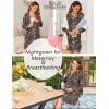 imageEkouaer Womens Nightgown Long Sleeve Nightshirt Button Down Sleepshirt Boyfriend Sleepwear Pajama Dress SXXLLeopard