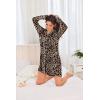 imageEkouaer Womens Nightgown Long Sleeve Nightshirt Button Down Sleepshirt Boyfriend Sleepwear Pajama Dress SXXLLeopard