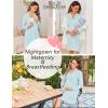 imageEkouaer Womens Nightgown Long Sleeve Nightshirt Button Down Sleepshirt Boyfriend Sleepwear Pajama Dress SXXLLight Blue