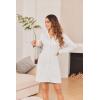 imageEkouaer Womens Nightgown Long Sleeve Nightshirt Button Down Sleepshirt Boyfriend Sleepwear Pajama Dress SXXLLight Grey
