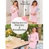 imageEkouaer Womens Nightgown Long Sleeve Nightshirt Button Down Sleepshirt Boyfriend Sleepwear Pajama Dress SXXLMisty Rose
