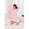 imageEkouaer Womens Nightgown Long Sleeve Nightshirt Button Down Sleepshirt Boyfriend Sleepwear Pajama Dress SXXLMisty Rose
