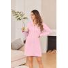 imageEkouaer Womens Nightgown Long Sleeve Nightshirt Button Down Sleepshirt Boyfriend Sleepwear Pajama Dress SXXLMisty Rose