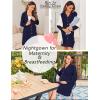 imageEkouaer Womens Nightgown Long Sleeve Nightshirt Button Down Sleepshirt Boyfriend Sleepwear Pajama Dress SXXLNavy Blue2