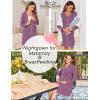 imageEkouaer Womens Nightgown Long Sleeve Nightshirt Button Down Sleepshirt Boyfriend Sleepwear Pajama Dress SXXLPurple