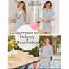 imageEkouaer Womens Nightgown Long Sleeve Nightshirt Button Down Sleepshirt Boyfriend Sleepwear Pajama Dress SXXLStripe