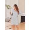 imageEkouaer Womens Nightgown Long Sleeve Nightshirt Button Down Sleepshirt Boyfriend Sleepwear Pajama Dress SXXLStripe
