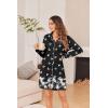 imageEkouaer Womens Nightgown Long Sleeve Nightshirt Button Down Sleepshirt Boyfriend Sleepwear Pajama Dress SXXLWhite Butterfly