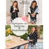 imageEkouaer Womens Nightgown Long Sleeve Nightshirt Button Down Sleepshirt Boyfriend Sleepwear Pajama Dress SXXLWhite Butterfly