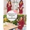imageEkouaer Womens Nightgown Long Sleeve Nightshirt Button Down Sleepshirt Boyfriend Sleepwear Pajama Dress SXXLWine Red