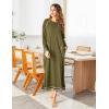 imageEkouaer Womens Nightshirt Long Sleeve Nightgown Round Neck Sleepwear Full Length Pajama Dress with Pockets Loungewear SXXLAarm Green