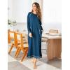 imageEkouaer Womens Nightshirt Long Sleeve Nightgown Round Neck Sleepwear Full Length Pajama Dress with Pockets Loungewear SXXLAdark Blue