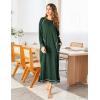 imageEkouaer Womens Nightshirt Long Sleeve Nightgown Round Neck Sleepwear Full Length Pajama Dress with Pockets Loungewear SXXLAdark Green