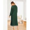 imageEkouaer Womens Nightshirt Long Sleeve Nightgown Round Neck Sleepwear Full Length Pajama Dress with Pockets Loungewear SXXLAdark Green