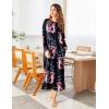 imageEkouaer Womens Nightshirt Long Sleeve Nightgown Round Neck Sleepwear Full Length Pajama Dress with Pockets Loungewear SXXLAfloral Black