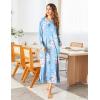 imageEkouaer Womens Nightshirt Long Sleeve Nightgown Round Neck Sleepwear Full Length Pajama Dress with Pockets Loungewear SXXLAfloral Light Blue