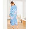 imageEkouaer Womens Nightshirt Long Sleeve Nightgown Round Neck Sleepwear Full Length Pajama Dress with Pockets Loungewear SXXLAfloral Light Blue