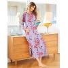 imageEkouaer Womens Nightshirt Long Sleeve Nightgown Round Neck Sleepwear Full Length Pajama Dress with Pockets Loungewear SXXLAfloral Lilac