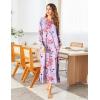 imageEkouaer Womens Nightshirt Long Sleeve Nightgown Round Neck Sleepwear Full Length Pajama Dress with Pockets Loungewear SXXLAfloral Lilac