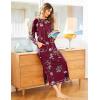 imageEkouaer Womens Nightshirt Long Sleeve Nightgown Round Neck Sleepwear Full Length Pajama Dress with Pockets Loungewear SXXLAfloral Red